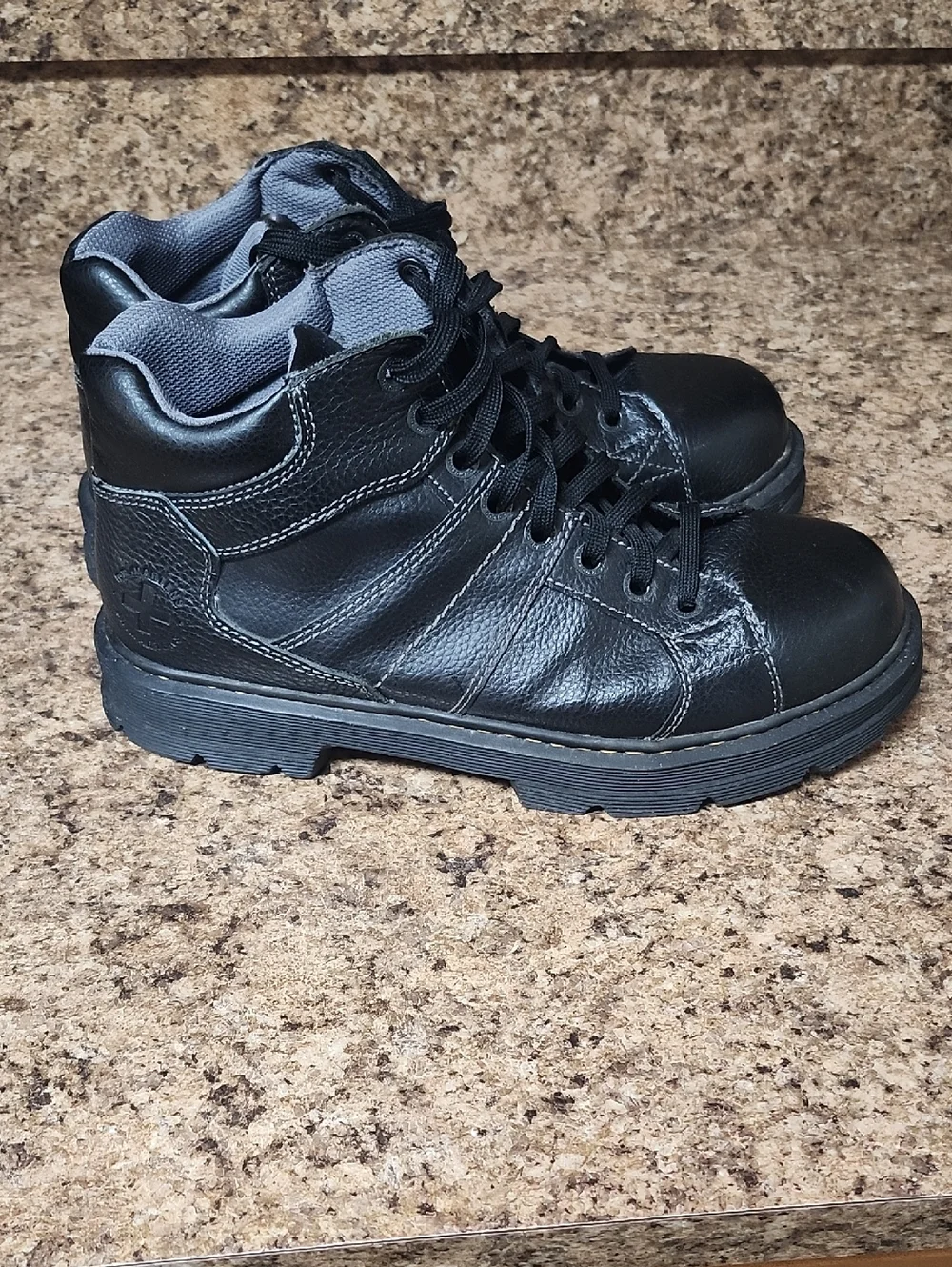 Docs~ Dr. Martens Black Leather Lace-Up Ankle Boots